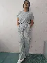 029 Cotton Grey T-shirt trouser yoga set.webp