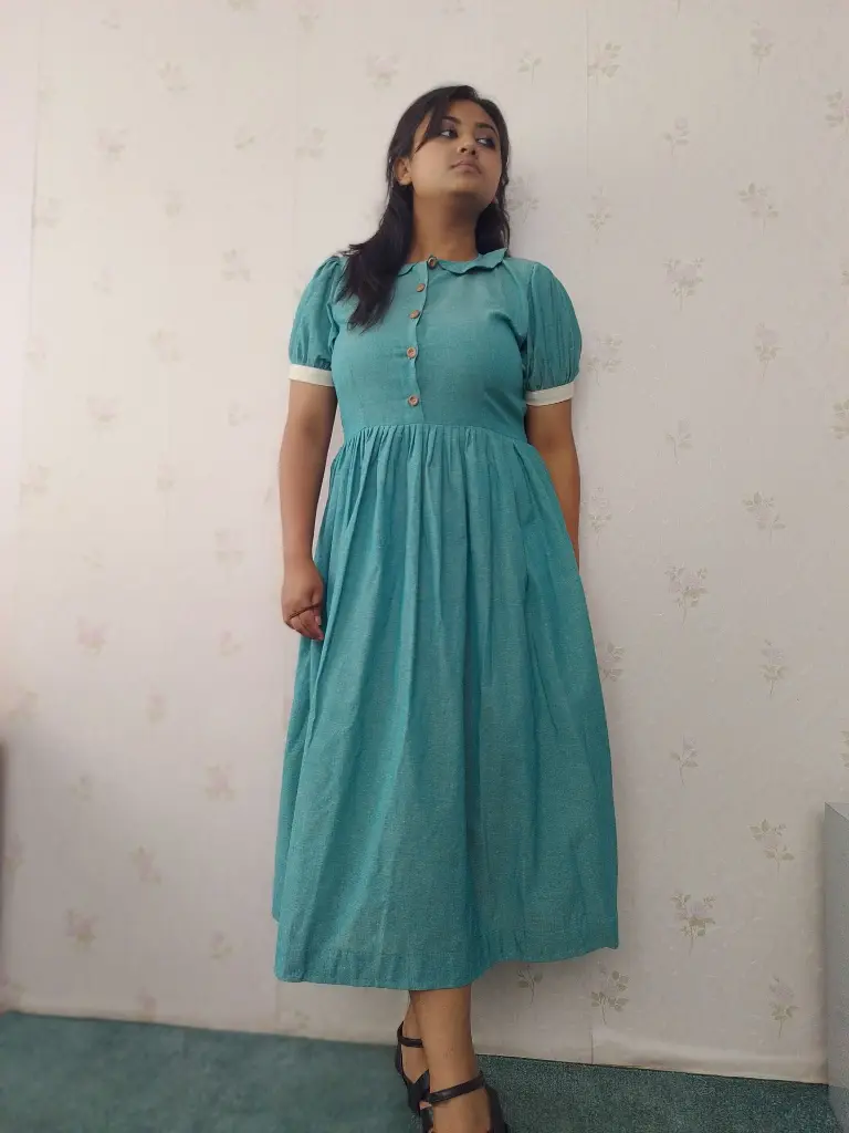 016 hemp cotton blue green long dress (2).webp