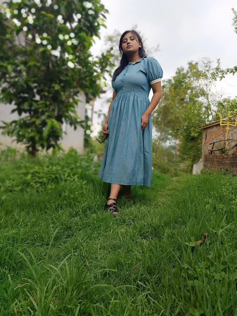 016 hemp cotton blue green long dress (3).webp