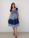 074 Cotton white dark blue horizontal pattern ruffle medium dress (10).webp